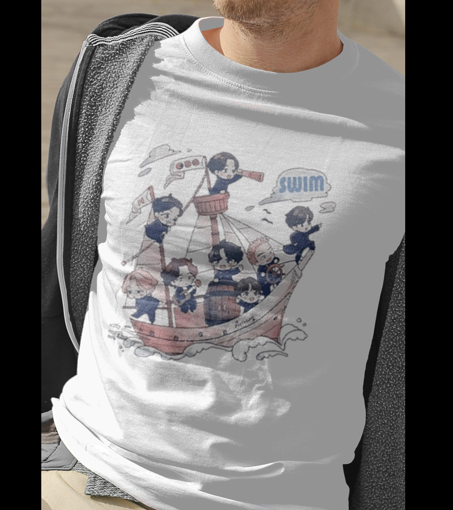 Bangtan Arirang Swim Boat Characters Adventure T-Shirt