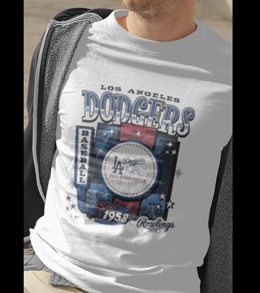 Los Angeles Dodgers Baseball Since 1958 Cooperstown Rawlings 47 T-Shirt