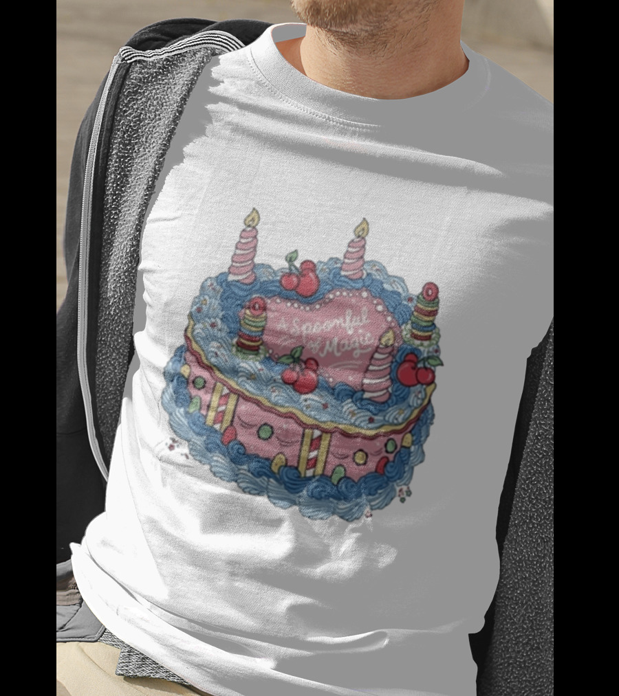 The Lost Bros A Spoonful Of Magic Birthday Cake Candles Cherries T-Shirt
