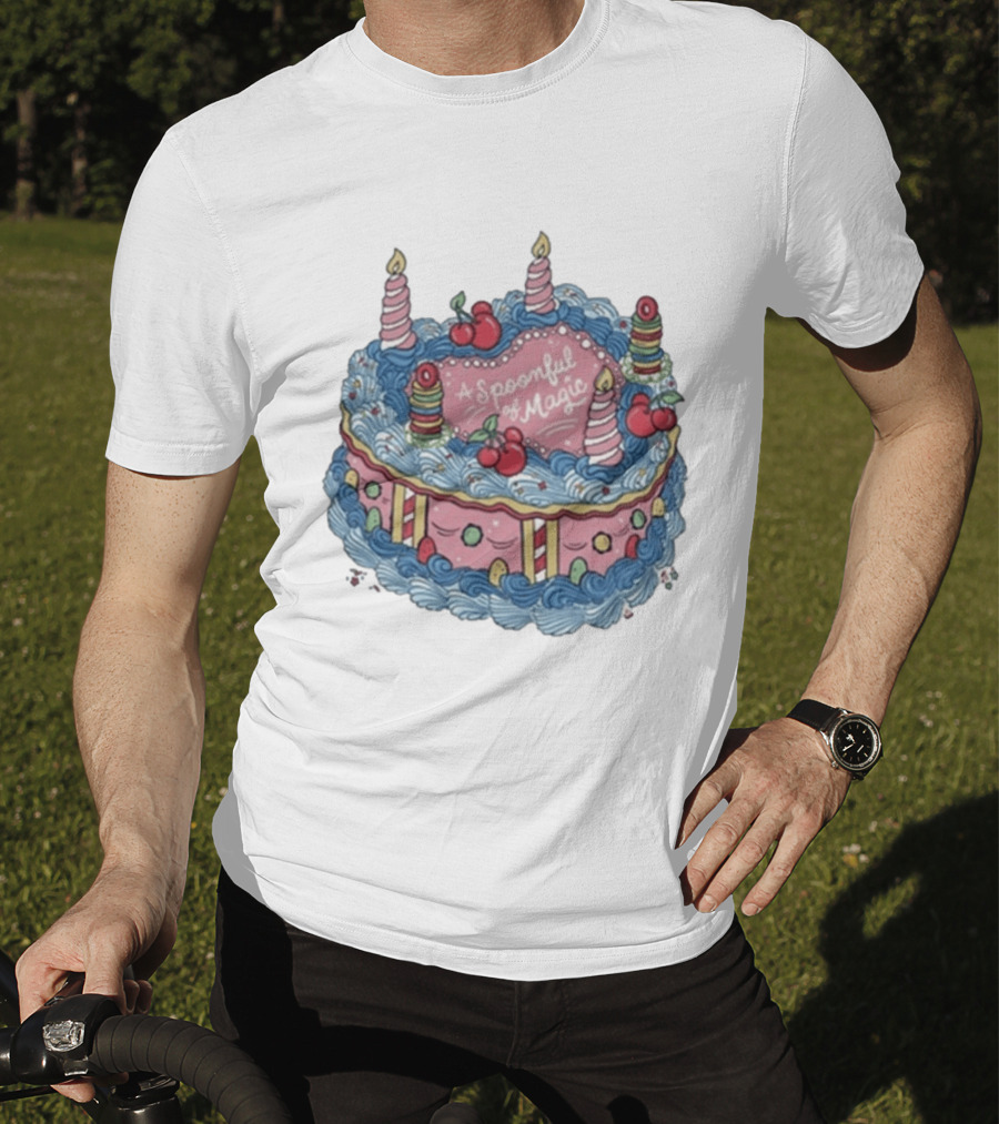 The Lost Bros A Spoonful Of Magic Birthday Cake Candles Cherries T-Shirt
