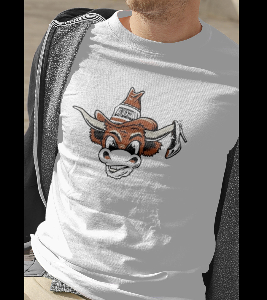 Tx Cinderella Cowboy Longhorn Mascot With Hat And Boot T-Shirt