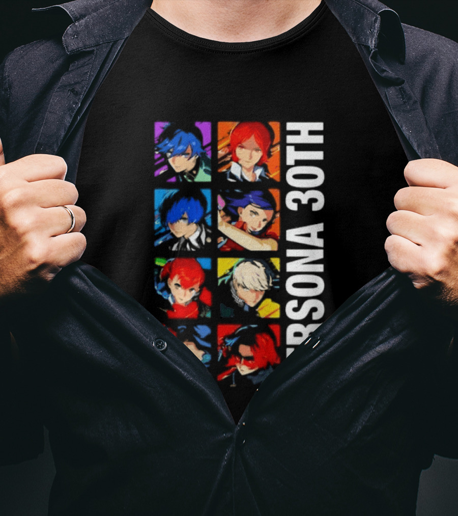 Atlus Persona 30th Anniversary Protagonist Series Legacy Stack T-Shirt