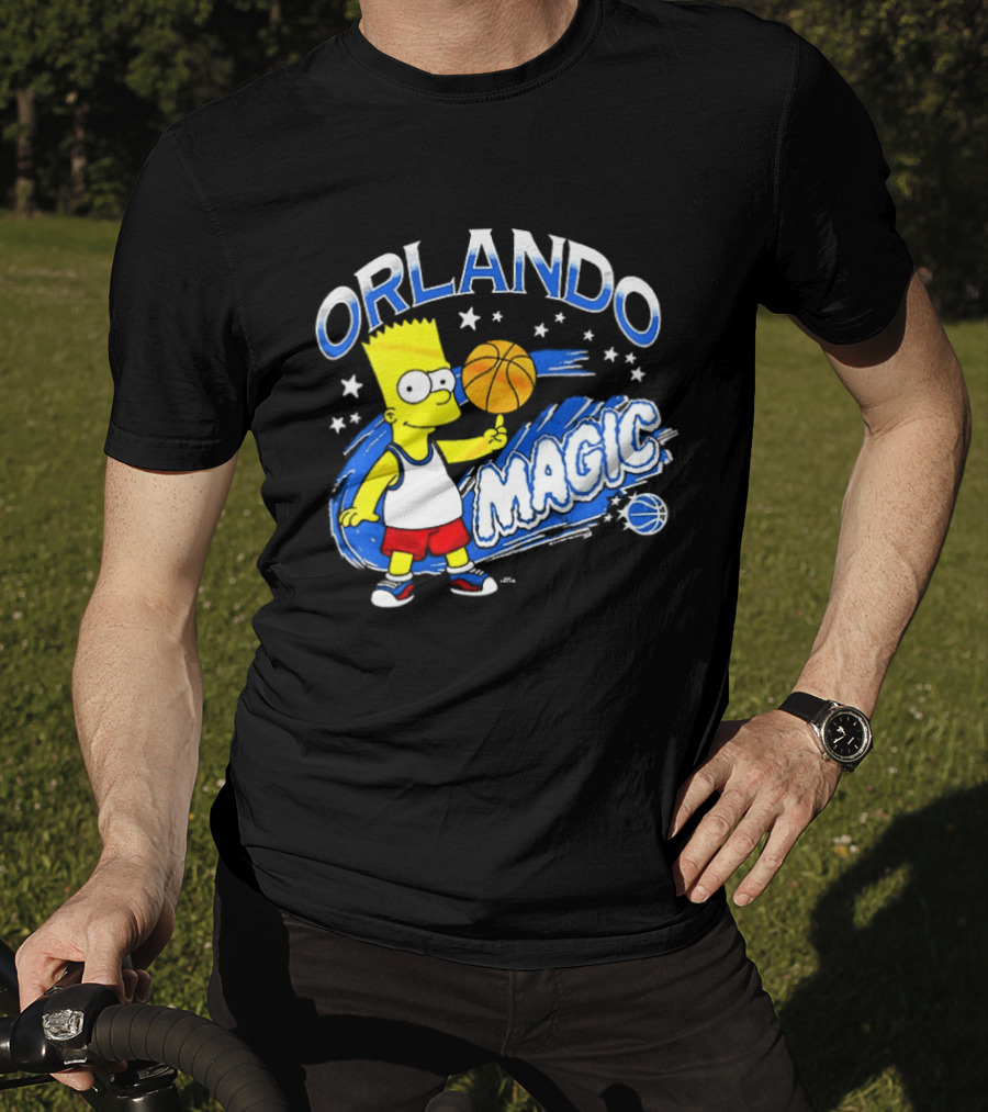 Bart Simpsons Orlando Magic NBA Basketball Cartoon T-Shirt