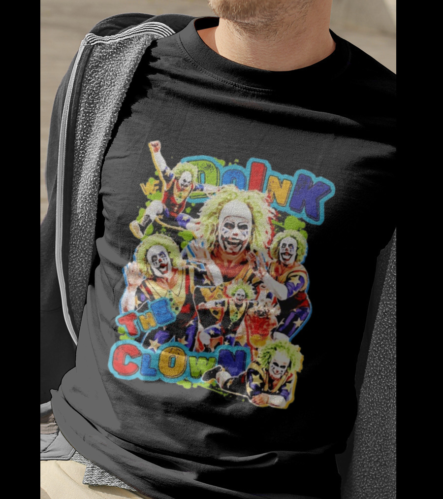 Doink The Clown WWE Wrestler Colorful Collage T-Shirt