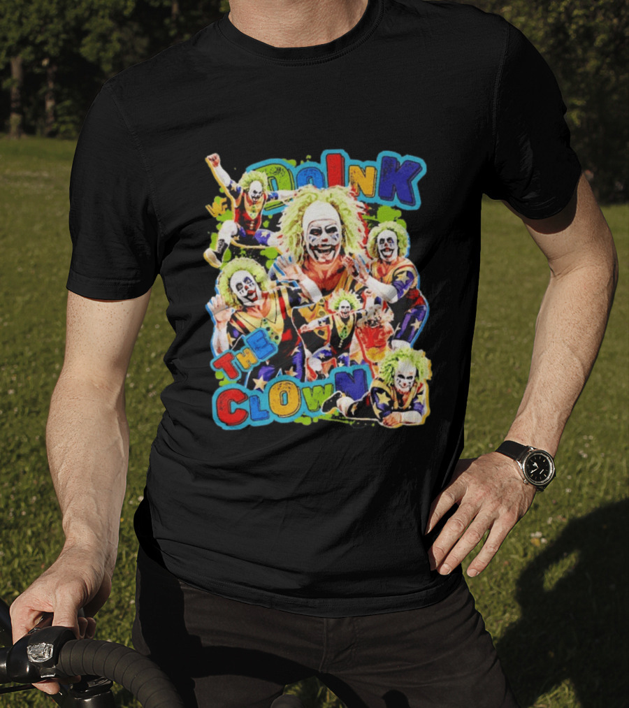 Doink The Clown WWE Wrestler Colorful Collage T-Shirt