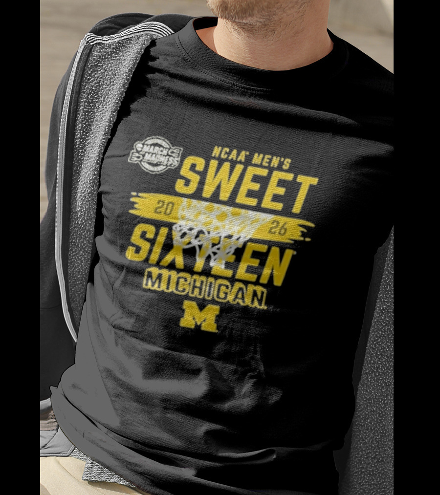 Michigan Wolverines NCAA Men's Basketball Sweet 16 2026 T-Shirt