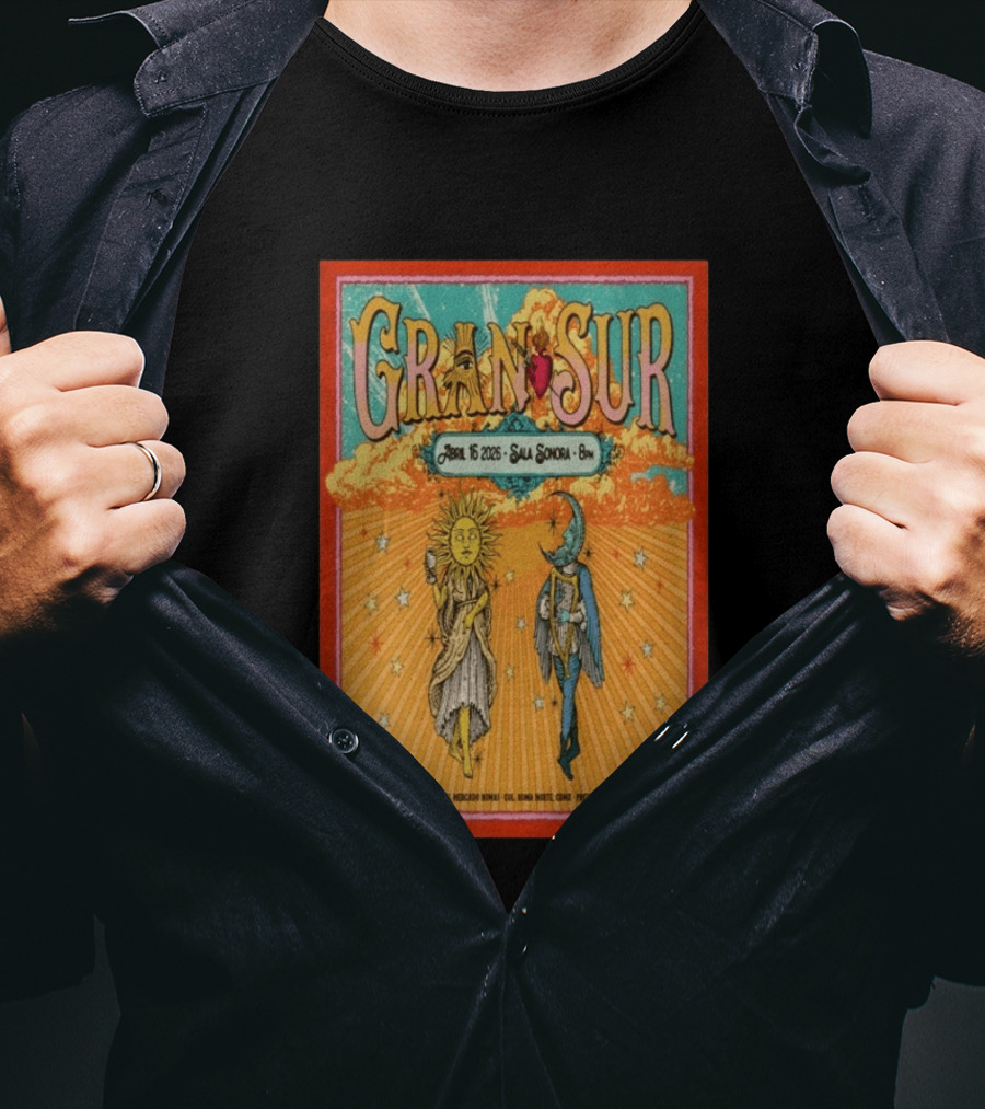 Gran Sur Abril 16 2026 Sala Sonora Roma Norte Mexico City Sun And Moon T-Shirt
