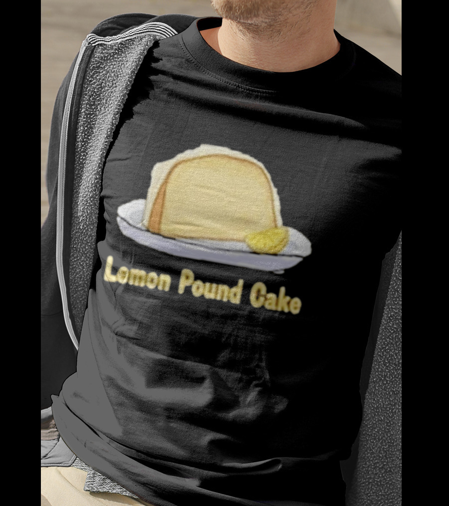 Lemon Pound Cake Slice On Plate With Lemon Wedge T-Shirt