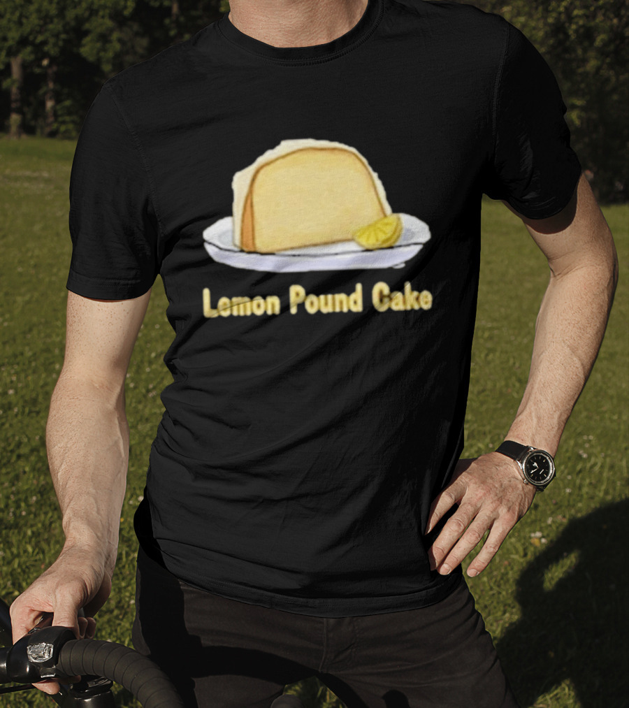 Lemon Pound Cake Slice On Plate With Lemon Wedge T-Shirt