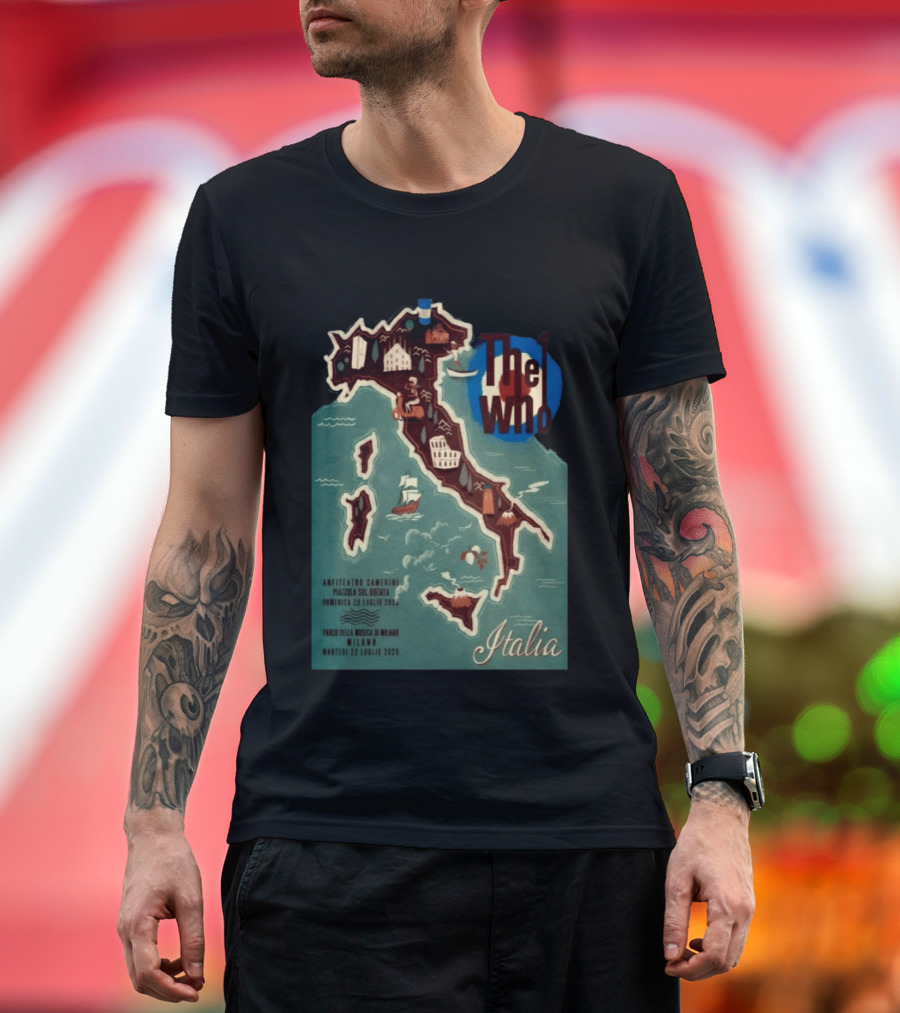 The Who Italia Tour 2026 Anfiteatro Camerini Padova Sul Brenta Parco Della Musica Milano T-Shirt
