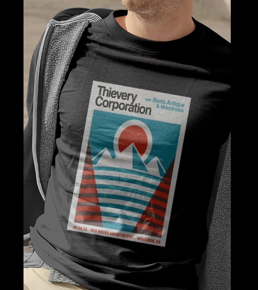 Thievery Corporation Red Rocks Amphitheatre 06 04 25 With Beats Antique Moontricks Morrison CO T-Shirt