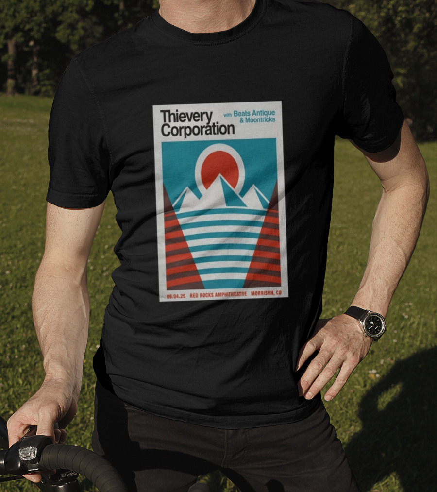 Thievery Corporation Red Rocks Amphitheatre 06 04 25 With Beats Antique Moontricks Morrison CO T-Shirt