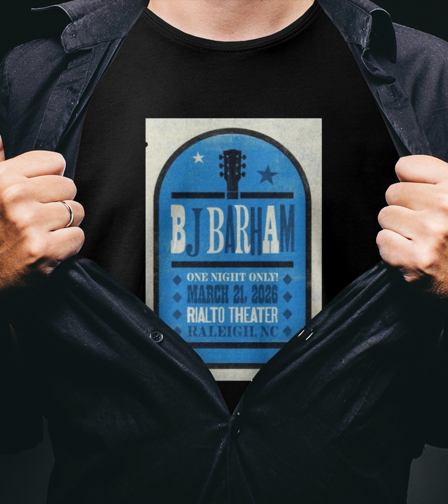 BJ Barham Live At Rialto Theater Raleigh NC March 21 2026 Event T-Shirt