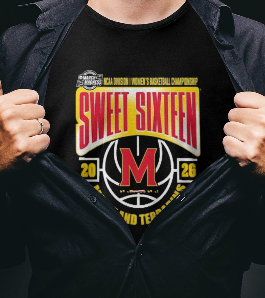 Maryland Terrapins Sweet Sixteen NCAA DI Women's Basketball March Madness 2026 T-Shirt