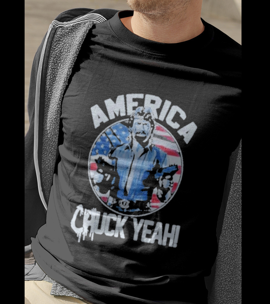 America Chuck Yeah Chuck Norris Patriotic Flag T-Shirt