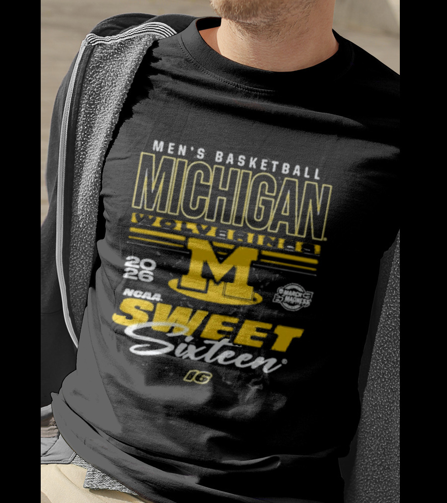 Michigan Wolverines Basketball 2026 NCAA Sweet Sixteen Bound March Madness T-Shirt