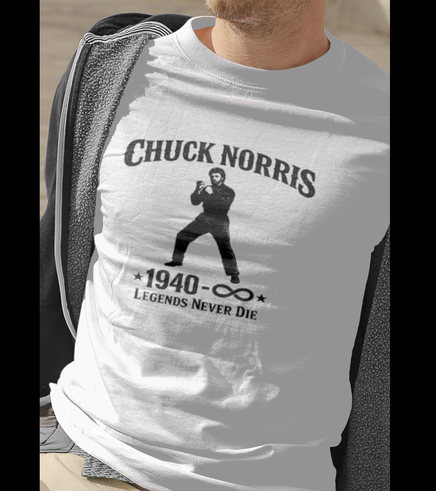 Chuck Norris 1940 Legends Never Die Infinity T-Shirt