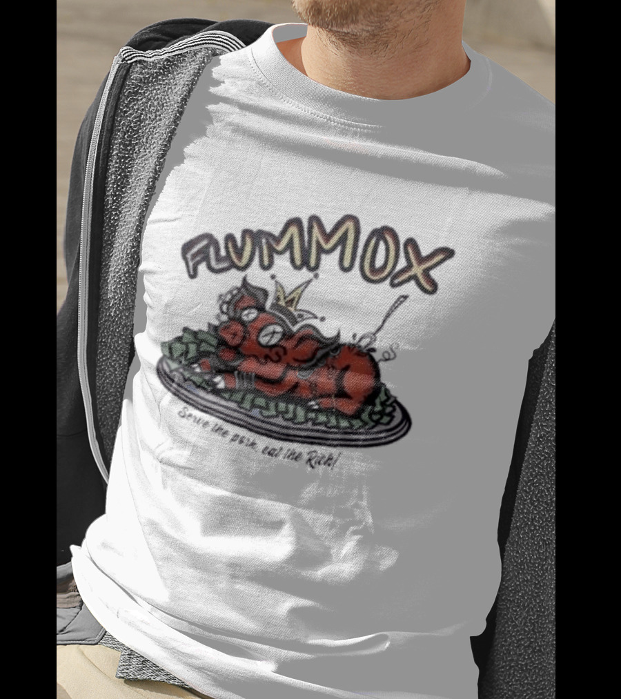Flummox Serve The Pork Eat The Rich Pig With Money And Crown T-Shirt