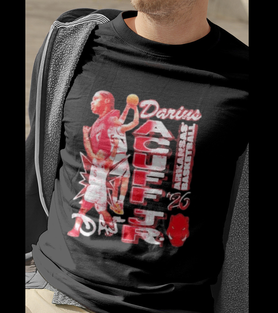 Darius Acuff Jr Arkansas Basketball Razorbacks '26 Crimson T-Shirt
