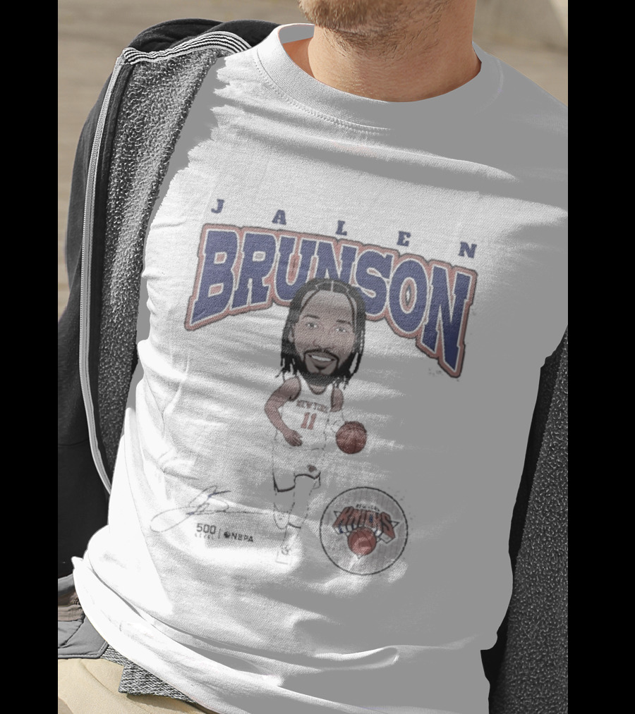 Jalen Brunson New York Knicks Basketball Hardwood Comic T-Shirt