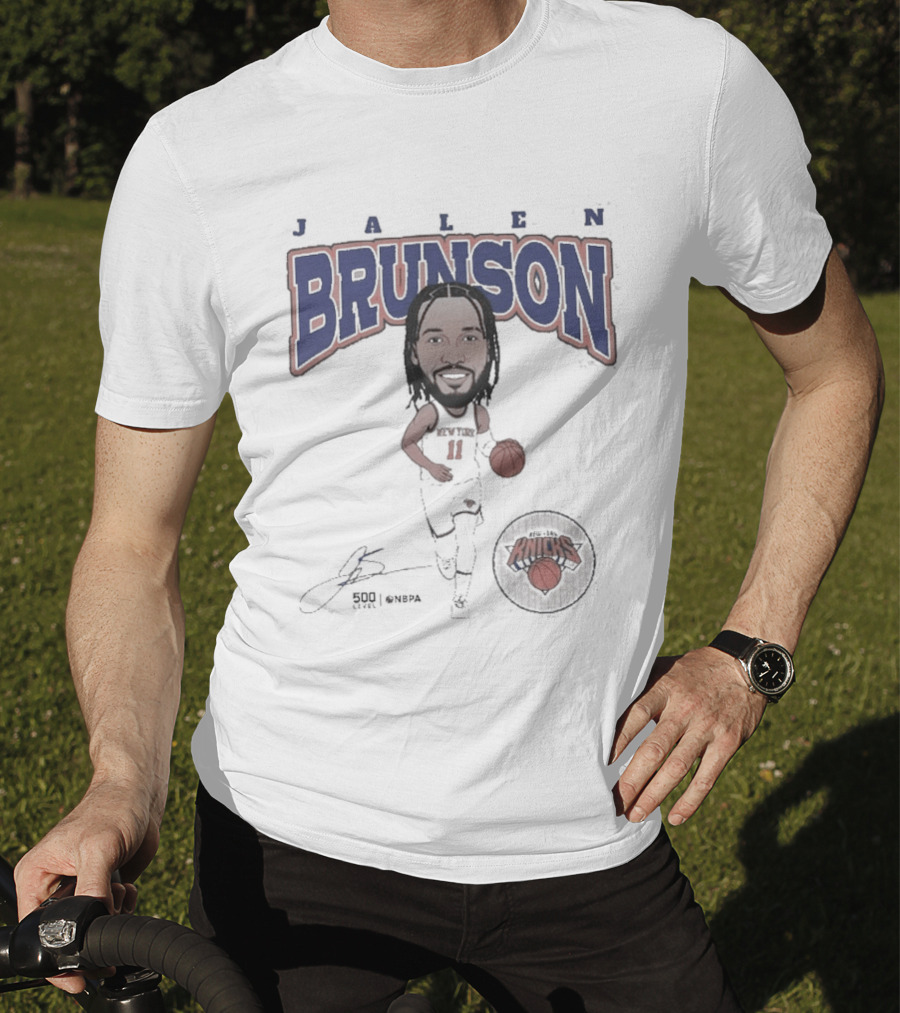 Jalen Brunson New York Knicks Basketball Hardwood Comic T-Shirt