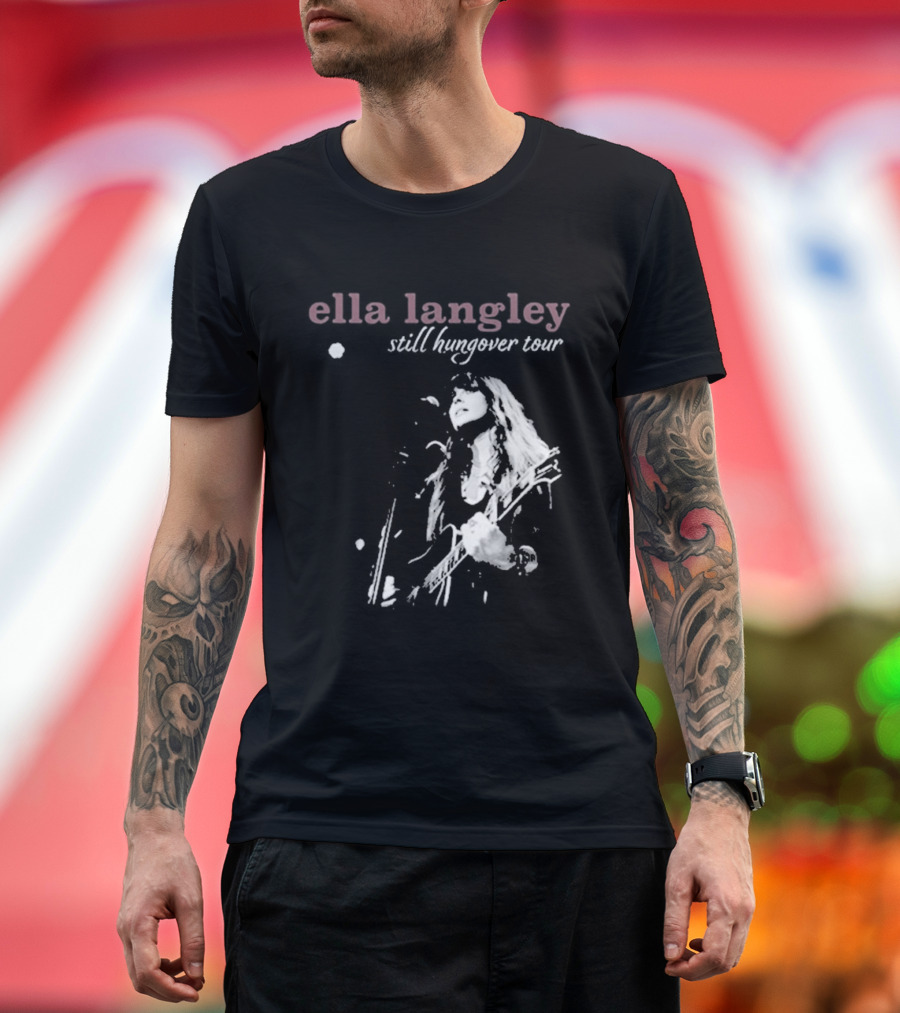 Ella Langley Still Hungover Tour Pink Textual T-Shirt