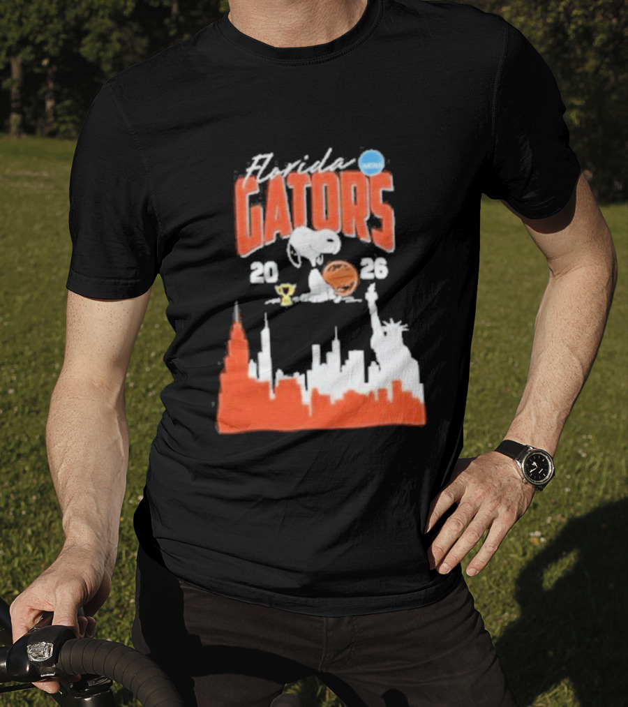Florida Gators Snoopy Basketball 2026 NYC Skyline T-Shirt