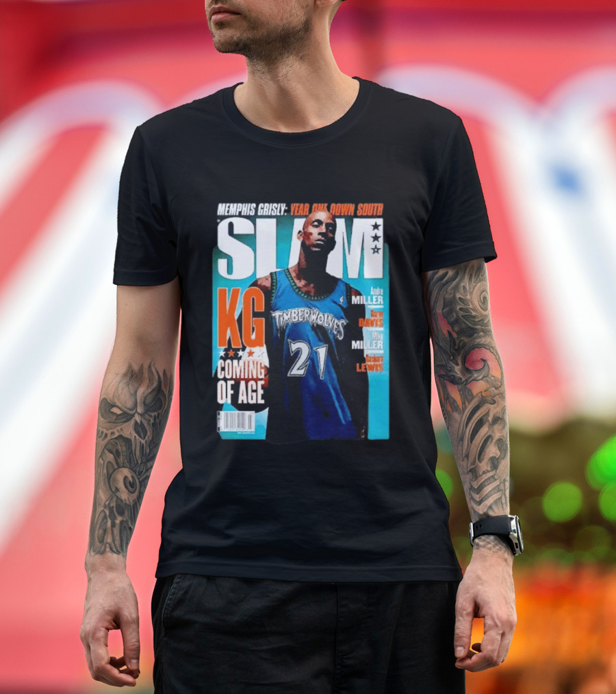 Slam Kevin Garnett Timberwolves Memphis Grisly Year One Down South KG Coming Of Age T-Shirt