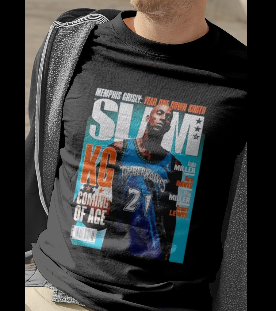 Slam Kevin Garnett Timberwolves Memphis Grisly Year One Down South KG Coming Of Age T-Shirt