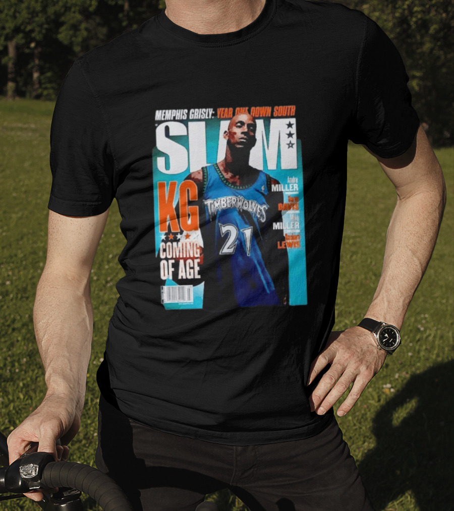 Slam Kevin Garnett Timberwolves Memphis Grisly Year One Down South KG Coming Of Age T-Shirt