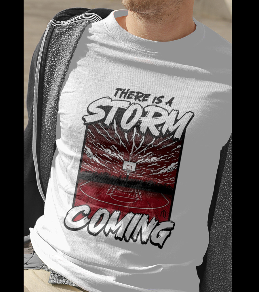 There Is A Storm Coming Basketball Court Thunderstorm Sky T-Shirt
