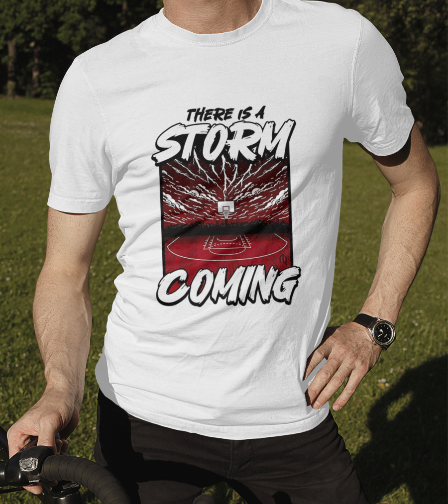 There Is A Storm Coming Basketball Court Thunderstorm Sky T-Shirt