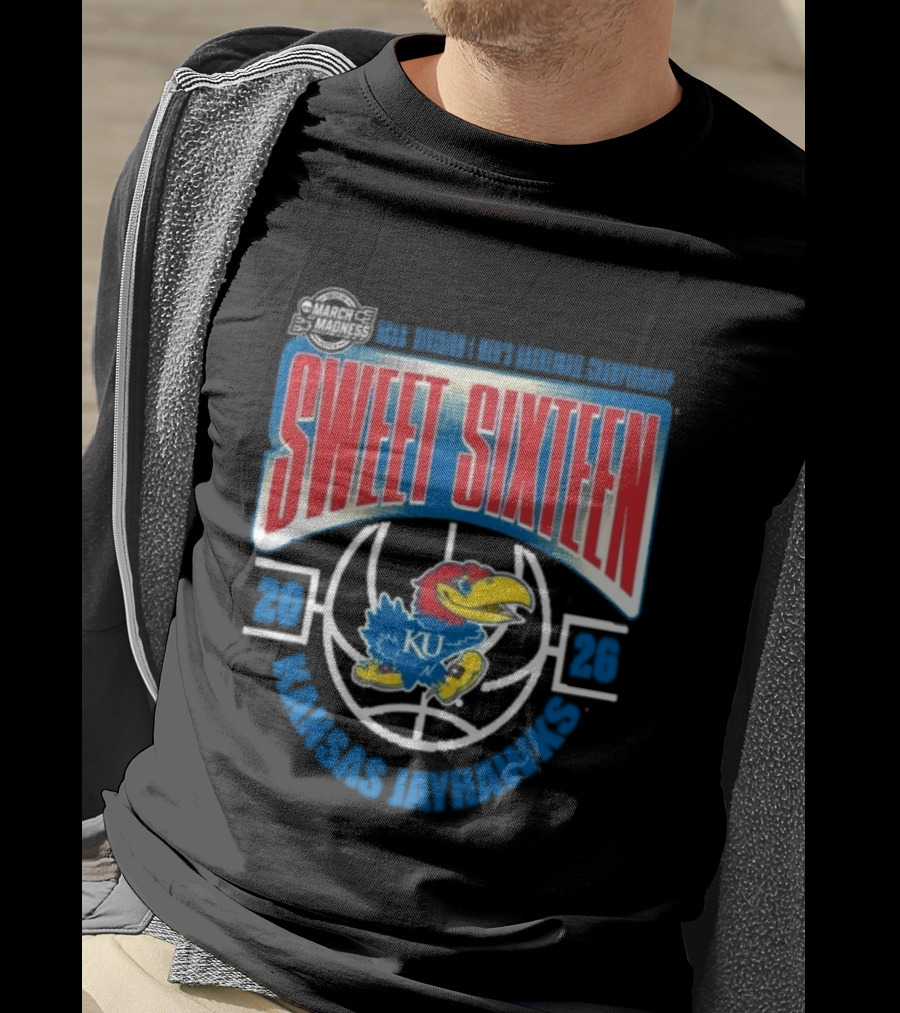 Kansas Jayhawks Sweet Sixteen NCAA DI Men's Basketball Tournament March Madness 2026 T-Shirt