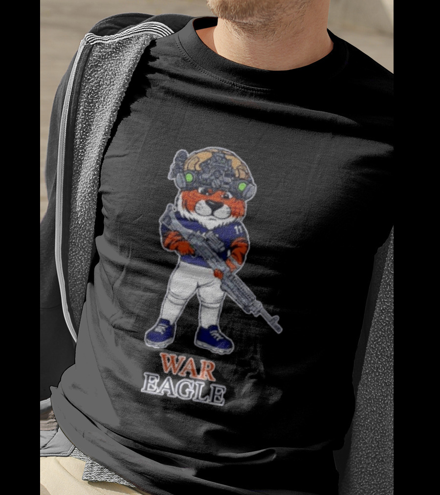 Auburn Tigers Aubie War Eagle Military Helmet Night Vision T-Shirt