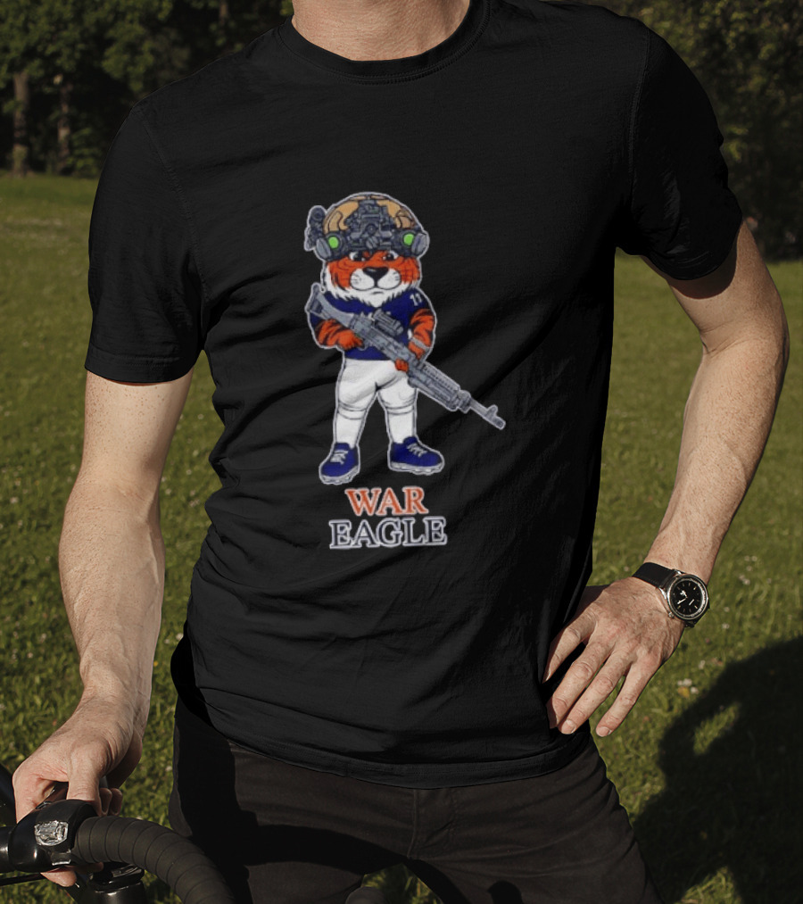 Auburn Tigers Aubie War Eagle Military Helmet Night Vision T-Shirt