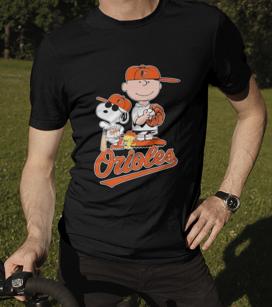 2026 Snoopy Charlie Brown Peanuts Baseball Orioles T-Shirt