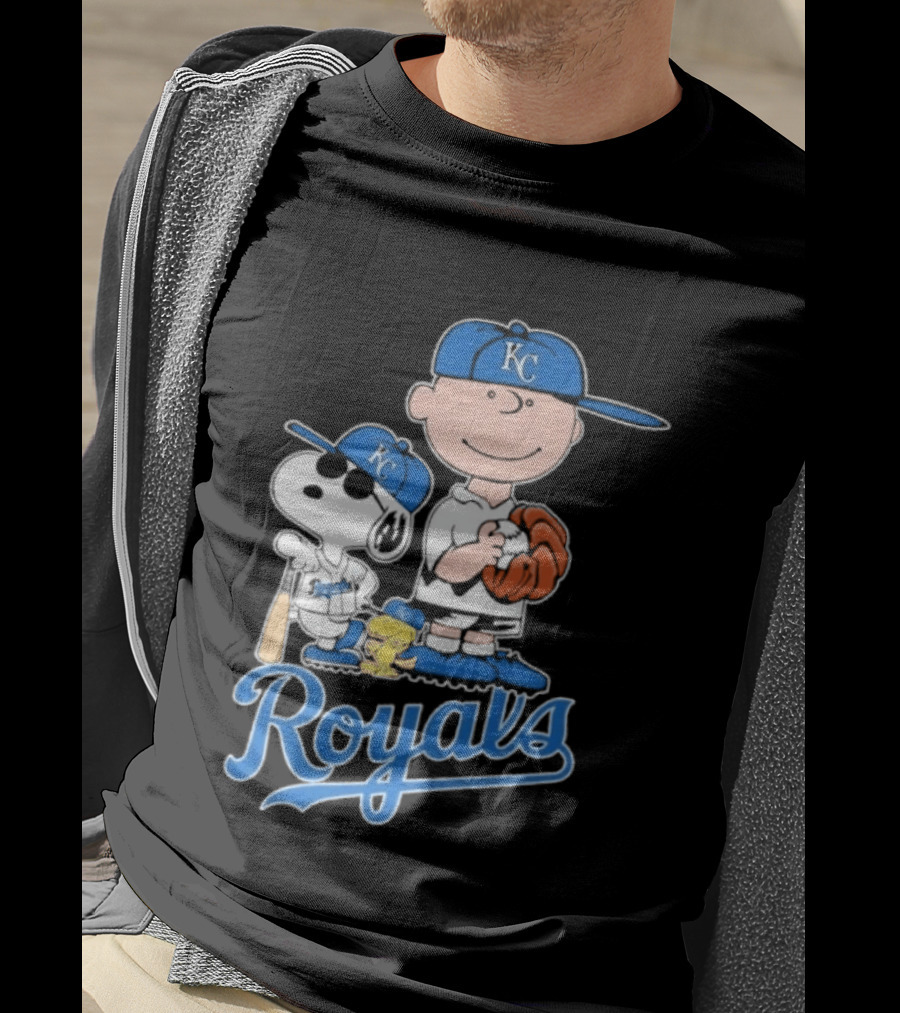 2026 Royals Snoopy Charlie Brown Kansas City Baseball T-Shirt