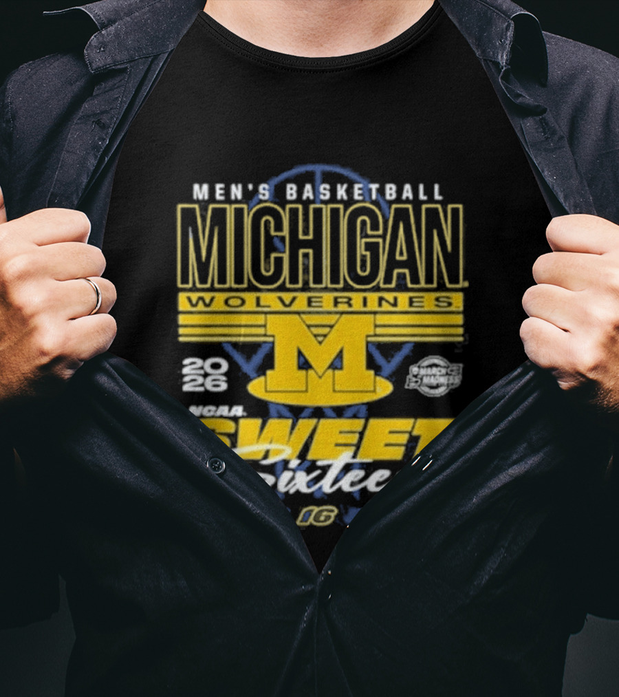 Men's Basketball Michigan Wolverines 2023 NCAA Sweet Sixteen M T-Shirt