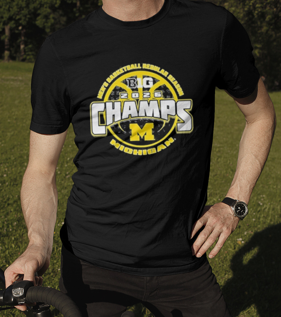 Men's Basketball Regular Season Big 2026 Champs Michigan M T-Shirt
