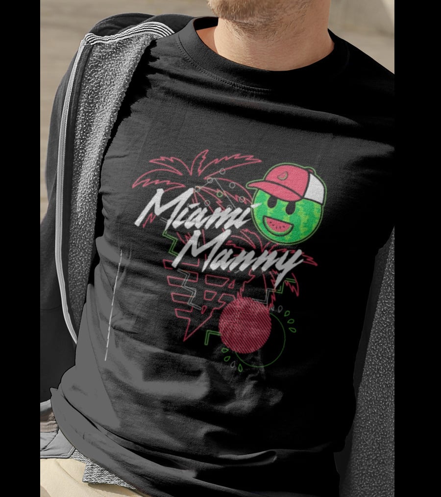 Ross Chastain Miami Manny Melon Man Palm Tree Watermelon Cap T-Shirt