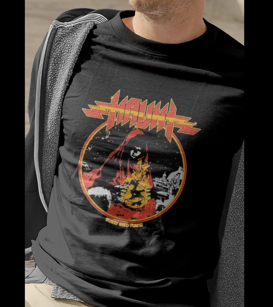Haunt Burst Into Flame Hooded Figure With Flames T-Shirt