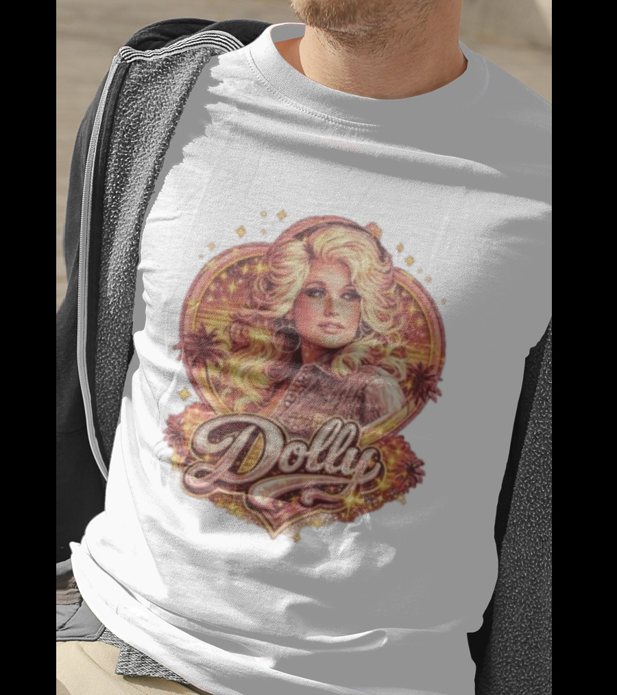 Dolly Parton Retro Vintage Style With Heart And Palm Trees T-Shirt