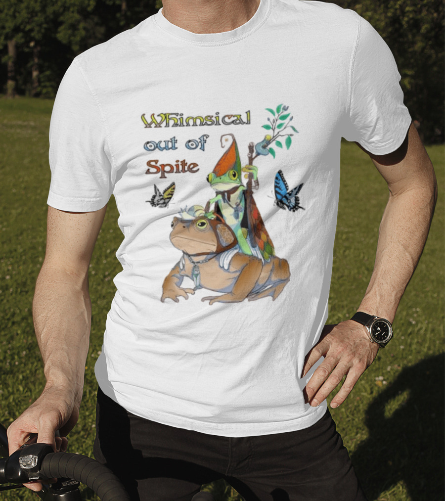 Whimsical Frog Out Of Spite With Butterflies And Chameleon T-Shirt