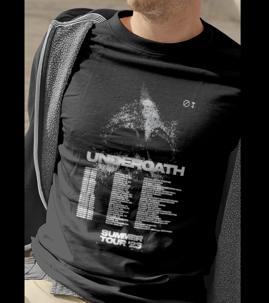 Underoath Summer Tour 2023 Skull With Flame And Spine T-Shirt