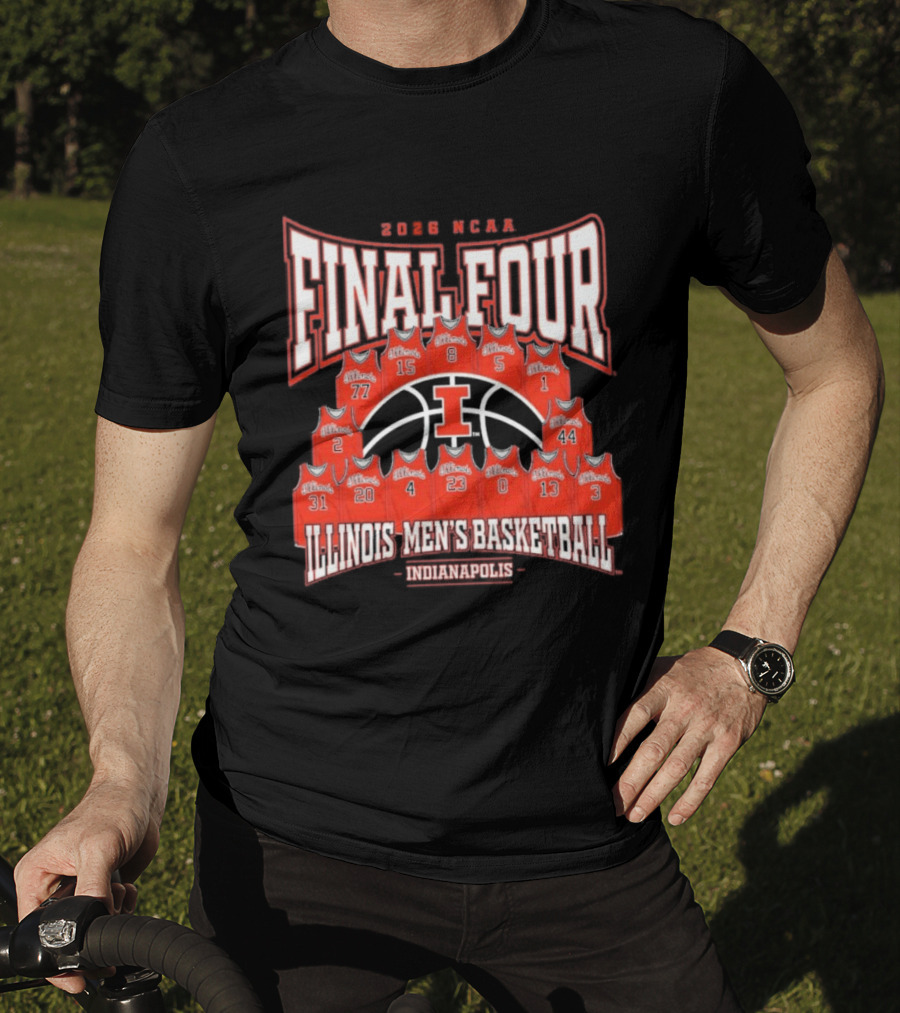 2026 NCAA Final Four Illinois Men's Basketball Indianapolis Roster T-Shirt