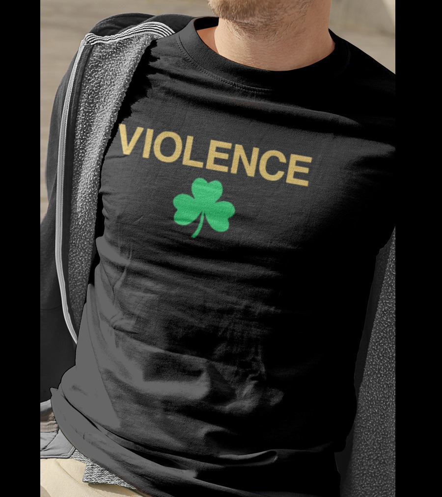 Violence Shamrock Fighting Irish Baseball T-Shirt