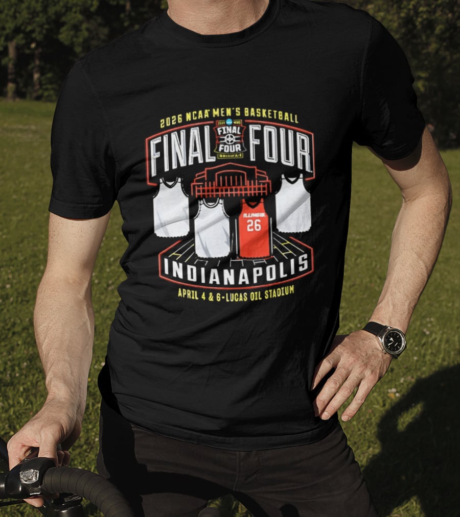 Illinois Fighting Illini NCAA Men's Basketball 2026 Final Four Indianapolis April 4 And 6 Lucas Oil Stadium T-Shirt