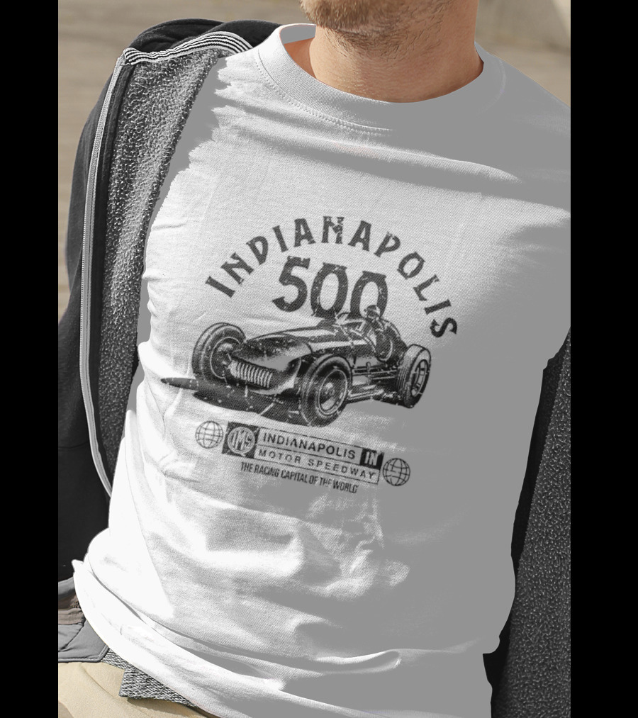 Indianapolis 500 Motor Speedway Racing Capital Of The World Vintage Car T-Shirt