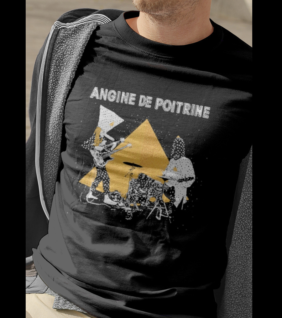 Angine De Poitrine Band Musical Performance With Triangle And Drums T-Shirt