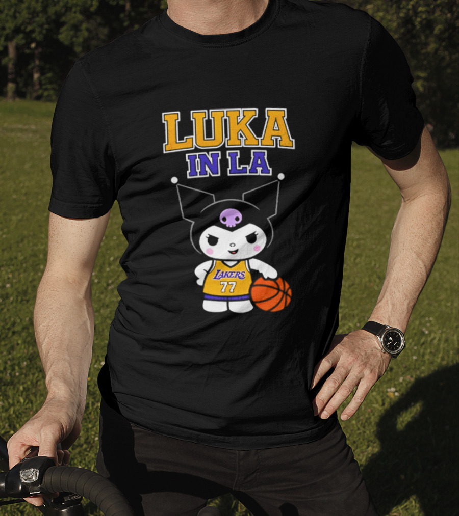 Kuromi Lakers Luka In LA #77 Basketball T-Shirt